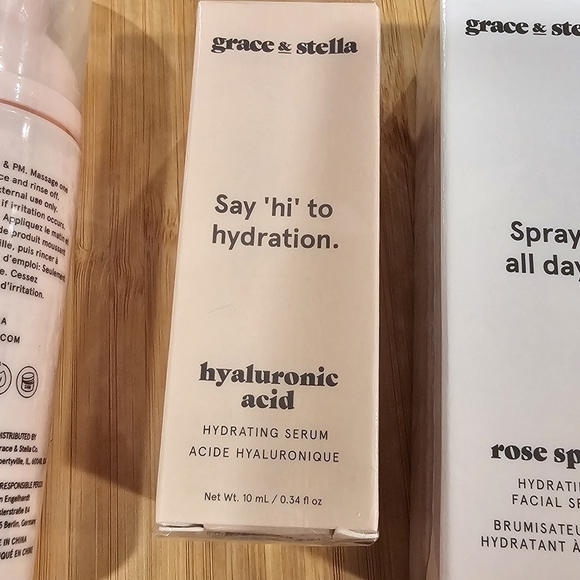 New Grace and Stella 3 Item Bundle: Foaming Face, Hyaluronic Acid, Rose Spray - Picture 5 of 6